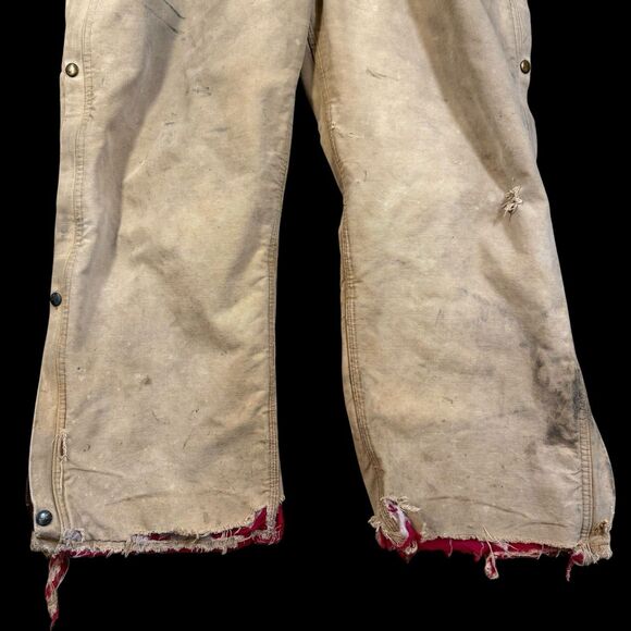 Carhartt Distressed Duck Coveralls L? Thrashed Grunge Americana Corduroy Collar - Picture 4 of 14